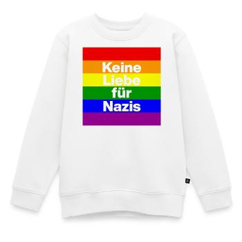 KEINE LIEBE FÜR NAZIS, NIE WIEDER, NO NZS, FRIEDEN - Kinder Premium Organic Sweatshirt - Weiß - Vorne - AI Model Kid Male (0cm)