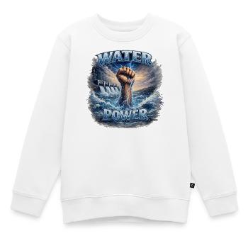 Poing Hydroélectrique - Sweat Premium enfant bio - blanc - Devant - AI Model Kid Male (0cm)