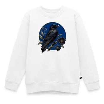Großer botanischer gotischer Rabe - Kinder Premium Organic Sweatshirt - Weiß - Vorne - AI Model Kid Male (0cm)