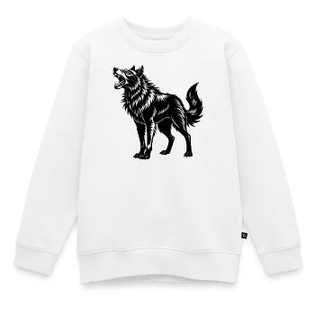 Loup rugissant d’Alaska - Sweat Premium enfant bio - blanc - Devant - AI Model Kid Male (0cm)