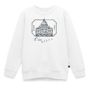 Rome Basilica Stamp Art - Kids Premium Organic Sweatshirt - white - Front - AI Model Kid Male (0cm)