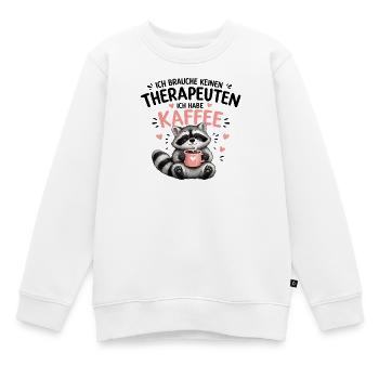 Kaffee Kuschelraccoon mit Herz - Kinder Premium Organic Sweatshirt - Weiß - Vorne - AI Model Kid Male (0cm)