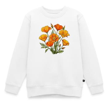 Pavot de Californie - Sweat Premium enfant bio - blanc - Devant - AI Model Kid Male (0cm)