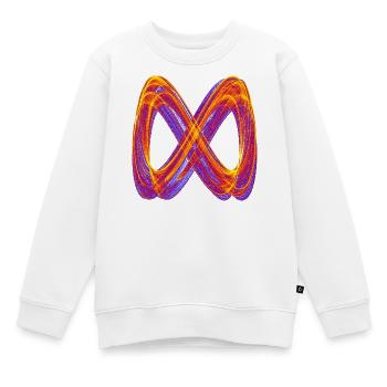 Boucles lumineuses de l’Attracteur étrange de l’infini - Sweat Premium enfant bio - blanc - Devant - AI Model Kid Male (0cm)