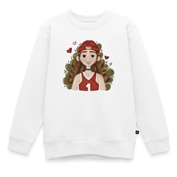 Hoffnungsvolle Basketballerin - Kinder Premium Organic Sweatshirt - Weiß - Vorne - AI Model Kid Male (0cm)