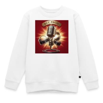 Microphone rétro cinématigue DCC PROD - Sweat Premium enfant bio - blanc - Devant - AI Model Kid Male (0cm)