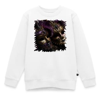 Splendeur du masque vénitien - Sweat Premium enfant bio - blanc - Devant - AI Model Kid Male (0cm)