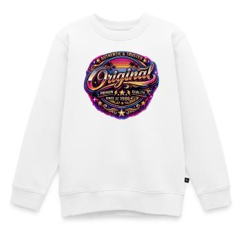 Insigne rétro Neon Synthwave des années 1980 Original 1986 - Sweat Premium enfant bio - blanc - Devant - AI Model Kid Male (0cm)