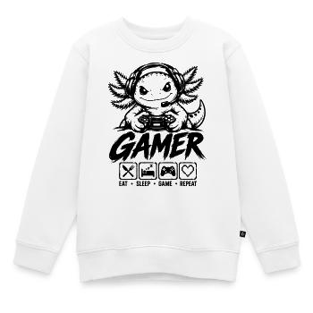 Lustiges Gaming Motiv für Zocker, Nerds und Video - Kinder Premium Organic Sweatshirt - Weiß - Vorne - AI Model Kid Male (0cm)