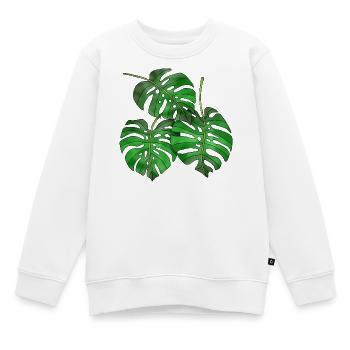 feuilles - Sweat Premium enfant bio - blanc - Devant - AI Model Kid Male (0cm)