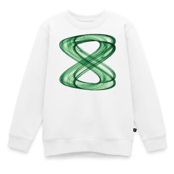 Verflochtene Bahnen – Strange Attractor - Kinder Premium Organic Sweatshirt - Weiß - Vorne - AI Model Kid Male (0cm)
