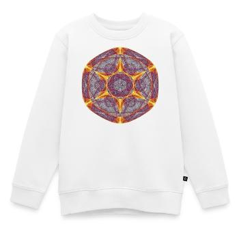 Sonnenrad des Chaos – Fractal Geometry - Kinder Premium Organic Sweatshirt - Weiß - Vorne - AI Model Kid Male (0cm)