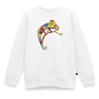 Neurodivergentes Chamäleon - Kinder Premium Organic Sweatshirt - Weiß - Vorne - AI Model Kid Male (0cm)