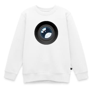 Objectif d’appareil photo graphique moderne à ouverture optique - Sweat Premium enfant bio - blanc - Devant - AI Model Kid Male (0cm)