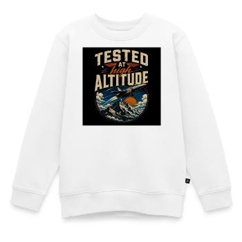 Testé en haute altitude - Sweat Premium enfant bio - blanc - Devant - AI Model Kid Male (0cm)