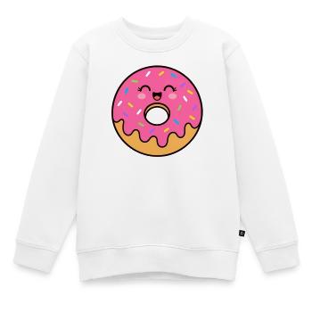 Kawaii Donut Lächeln Print - Kinder Premium Organic Sweatshirt - Weiß - Vorne - AI Model Kid Male (0cm)