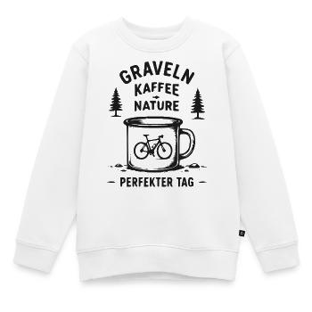 Graveln Kaffee Nature – Perfekter Tag - Kinder Premium Organic Sweatshirt - Weiß - Vorne - AI Model Kid Male (0cm)