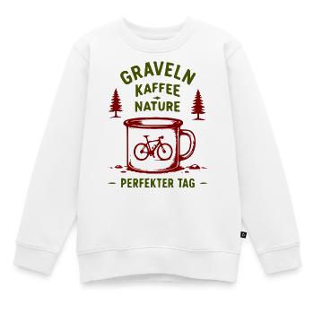 Graveln Kaffee Nature Bike - Kinder Premium Organic Sweatshirt - Weiß - Vorne - AI Model Kid Male (0cm)