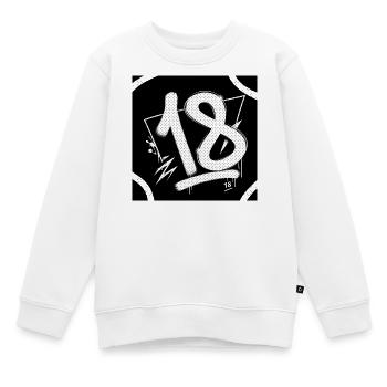 18 Graffiti Halftone Ziffern - Kinder Premium Organic Sweatshirt - Weiß - Vorne - AI Model Kid Male (0cm)
