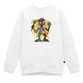 Bunte Fantasiefigur mit Farbklecks - Kinder Premium Organic Sweatshirt - Weiß - Vorne - AI Model Kid Male (0cm)