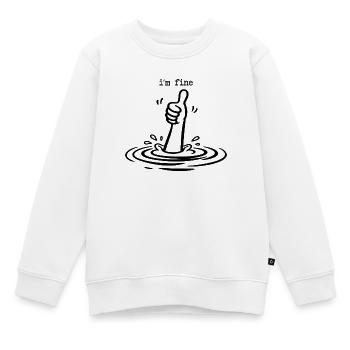 Je vais bien, drôle, pouce levé Pouce en l’air Noir Un t-shirt d’humour noir - Sweat Premium enfant bio - blanc - Devant - AI Model Kid Male (0cm)