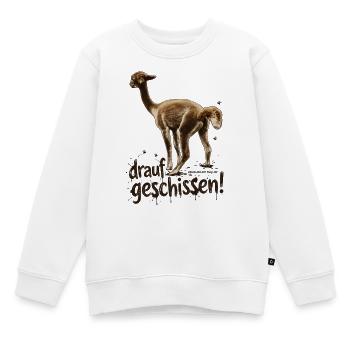 Alpaka "drauf geschissen!" - Kinder Premium Organic Sweatshirt - Weiß - Vorne - AI Model Kid Male (0cm)