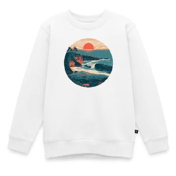 Sunset Coast Rétro - Sweat Premium enfant bio - blanc - Devant - AI Model Kid Male (0cm)