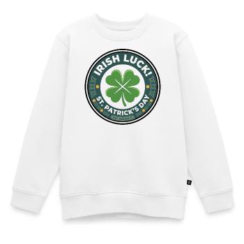 Kleeblatt Glück St Patrick's Day - Kinder Premium Organic Sweatshirt - Weiß - Vorne - AI Model Kid Male (0cm)