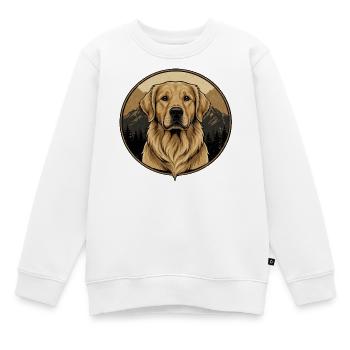 Golden Retriever Berg Silhouette Vintage Hund Desi - Kinder Premium Organic Sweatshirt - Weiß - Vorne - AI Model Kid Male (0cm)