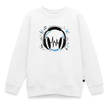 T-Shirt Kopfhörer Musik DJ Sound - Kinder Premium Organic Sweatshirt - Weiß - Vorne - AI Model Kid Male (0cm)