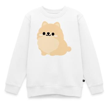 Pastell-Pomeranien-Welpe - Kinder Premium Organic Sweatshirt - Weiß - Vorne - AI Model Kid Male (0cm)