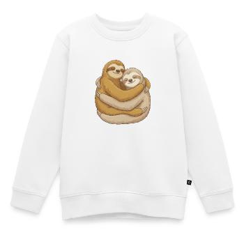 Süßes, faules Paar liebt Kuscheleinheiten - Kinder Premium Organic Sweatshirt - Weiß - Vorne - AI Model Kid Male (0cm)