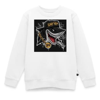 Shark SCARF'HEM Graffiti Streetwear - Kinder Premium Organic Sweatshirt - Weiß - Vorne - AI Model Kid Male (0cm)