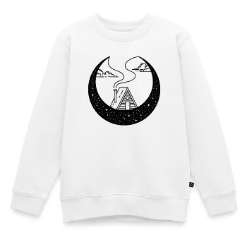 Hütte in der Mondsichel - Kinder Premium Organic Sweatshirt - Weiß - Vorne - AI Model Kid Male (0cm)