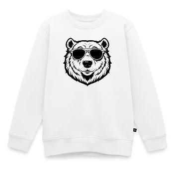 Cooler Eisbär mit Sonnenbrille - Kinder Premium Organic Sweatshirt - Weiß - Vorne - AI Model Kid Male (0cm)