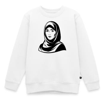 Hijab-Frau - Kinder Premium Organic Sweatshirt - Weiß - Vorne - AI Model Kid Male (0cm)