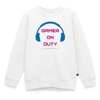 Gamer On Duty Videospiel - Kinder Premium Organic Sweatshirt - Weiß - Vorne - AI Model Kid Male (0cm)