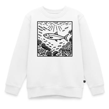 Sardine im Meer - Kinder Premium Organic Sweatshirt - Weiß - Vorne - AI Model Kid Male (0cm)