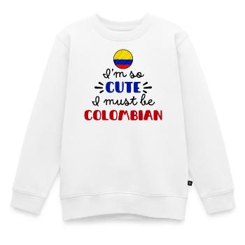 Ich bin so süß, ich muss Kolumbianer sein – Baby & Kinder - Kinder Premium Organic Sweatshirt - Weiß - Vorne - AI Model Kid Male (0cm)