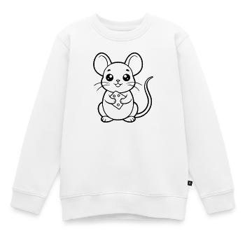 Baby Maus mit Käse - Kinder Premium Organic Sweatshirt - Weiß - Vorne - AI Model Kid Male (0cm)