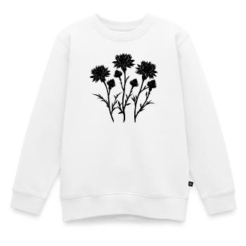 Botanische Kornblume - Kinder Premium Organic Sweatshirt - Weiß - Vorne - AI Model Kid Male (0cm)