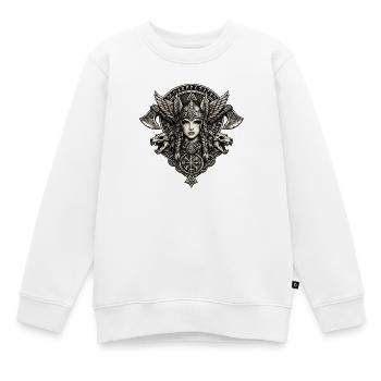 Walküre-Wolfswappen - Kinder Premium Organic Sweatshirt - Weiß - Vorne - AI Model Kid Male (0cm)