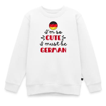 Ich bin so süß, ich muss deutsch sein – Baby & Kinder - Kinder Premium Organic Sweatshirt - Weiß - Vorne - AI Model Kid Male (0cm)