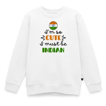 Ich bin so süß, ich muss indisch sein – Baby & Kids - Kinder Premium Organic Sweatshirt - Weiß - Vorne - AI Model Kid Male (0cm)