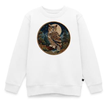 Mondschein Eulenpatch - Kinder Premium Organic Sweatshirt - Weiß - Vorne - AI Model Kid Male (0cm)