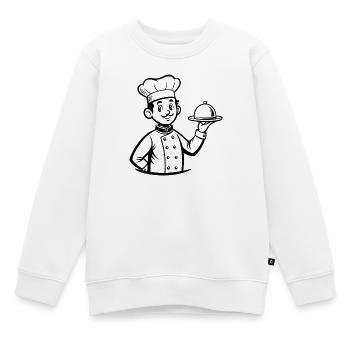 Chefkoch - Kinder Premium Organic Sweatshirt - Weiß - Vorne - AI Model Kid Male (0cm)