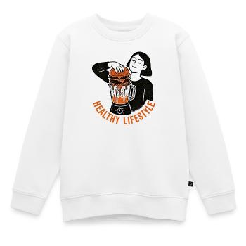 Gesunder Lebensstil Ironie Burger Blender Meme - Kinder Premium Organic Sweatshirt - Weiß - Vorne - AI Model Kid Male (0cm)