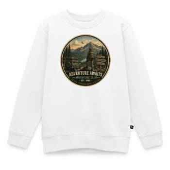 Abenteuer erwartet Vintage-Abenteuer-Grafik - Kinder Premium Organic Sweatshirt - Weiß - Vorne - AI Model Kid Male (0cm)
