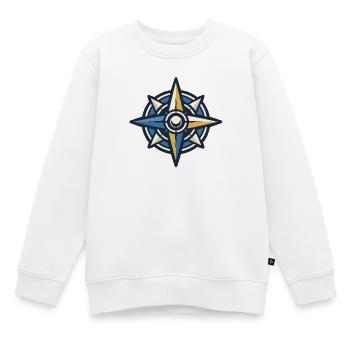 Nordstern Kompass Abenteuer - Kinder Premium Organic Sweatshirt - Weiß - Vorne - AI Model Kid Male (0cm)