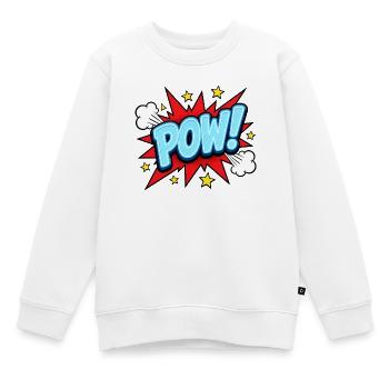 POW! Comic Pop Art Design – Knallig Retro - Kinder Premium Organic Sweatshirt - Weiß - Vorne - AI Model Kid Male (0cm)